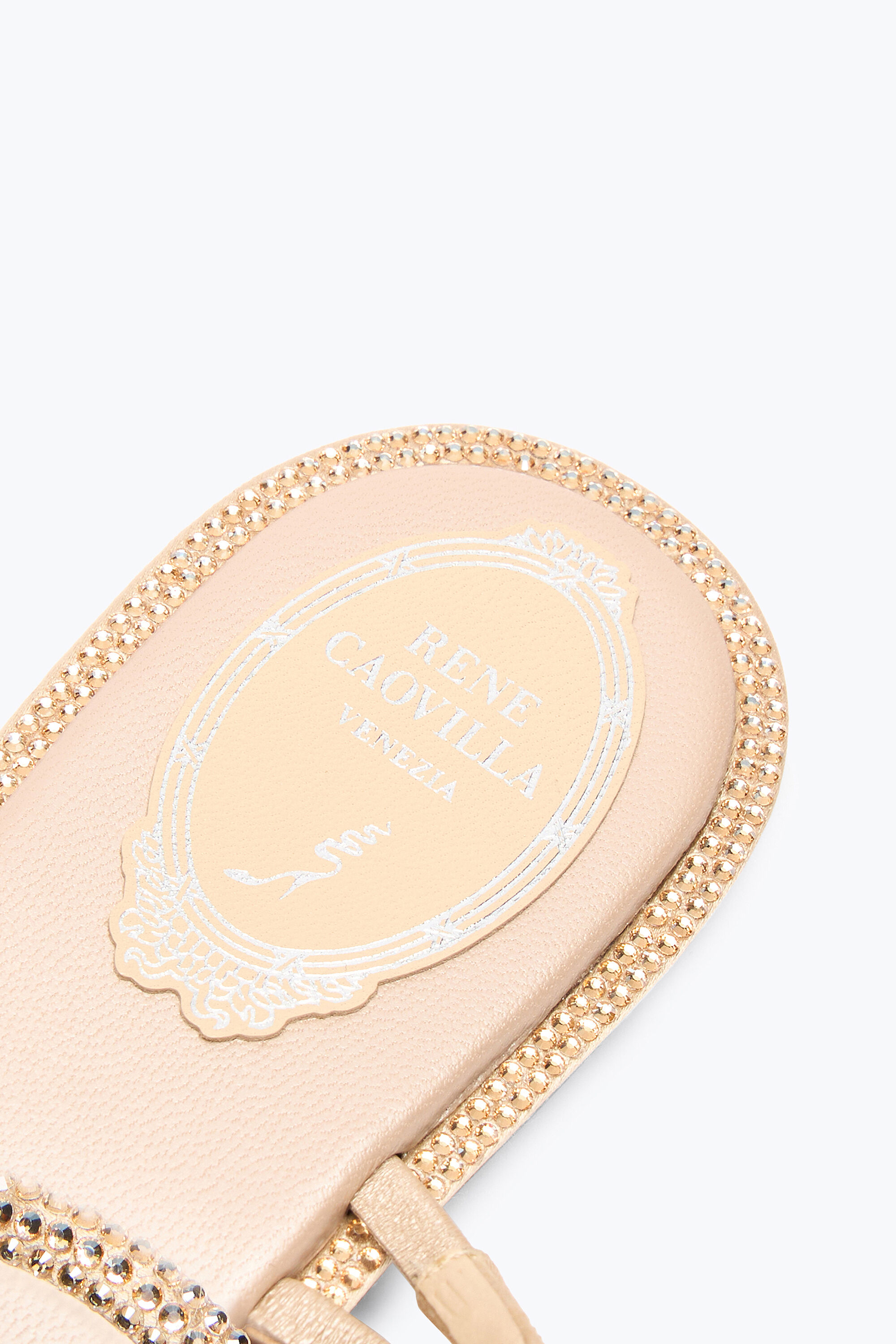 【関税込み】RENE CAOVILLA BRAID' SANDALS Jeweled BRAID NUDE FLAT SANDAL 10 | Rene Caovilla®
