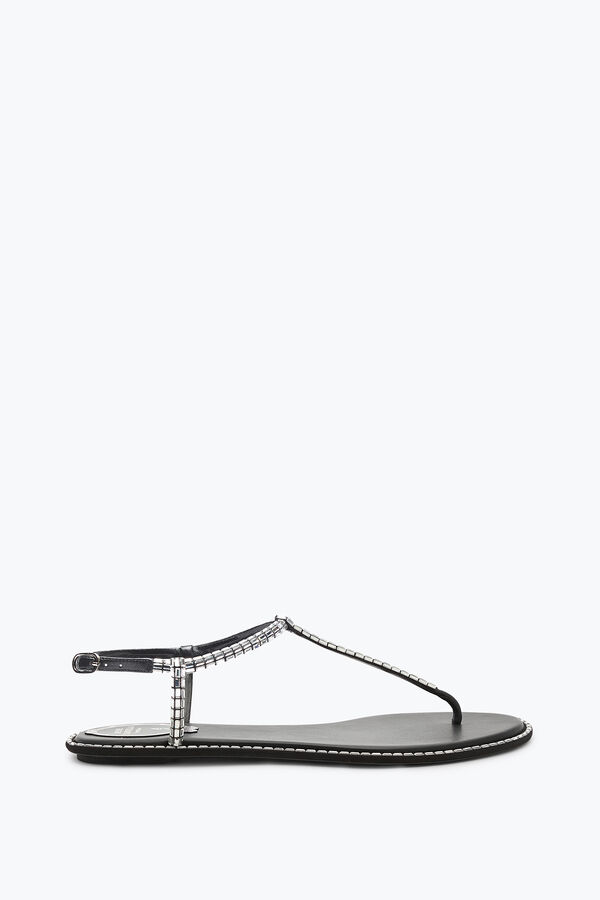 SANDALIA DIANA NEGRA CON CRISTAL BAGUETTE