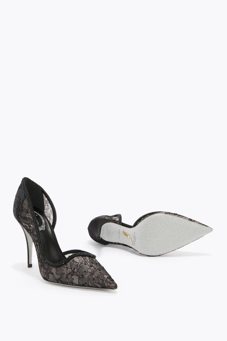 ONDA BLACK LACE PUMP 100