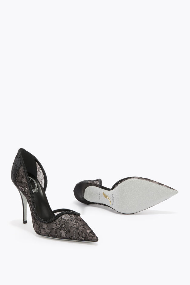 ONDA BLACK LACE PUMP 100