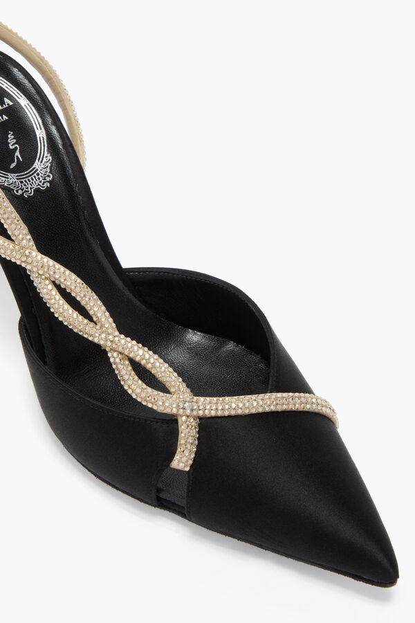 BRAID BLACK AND GOLD SLINGBACK 80