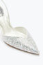 Vivienne 白色水晶后系带鞋 75