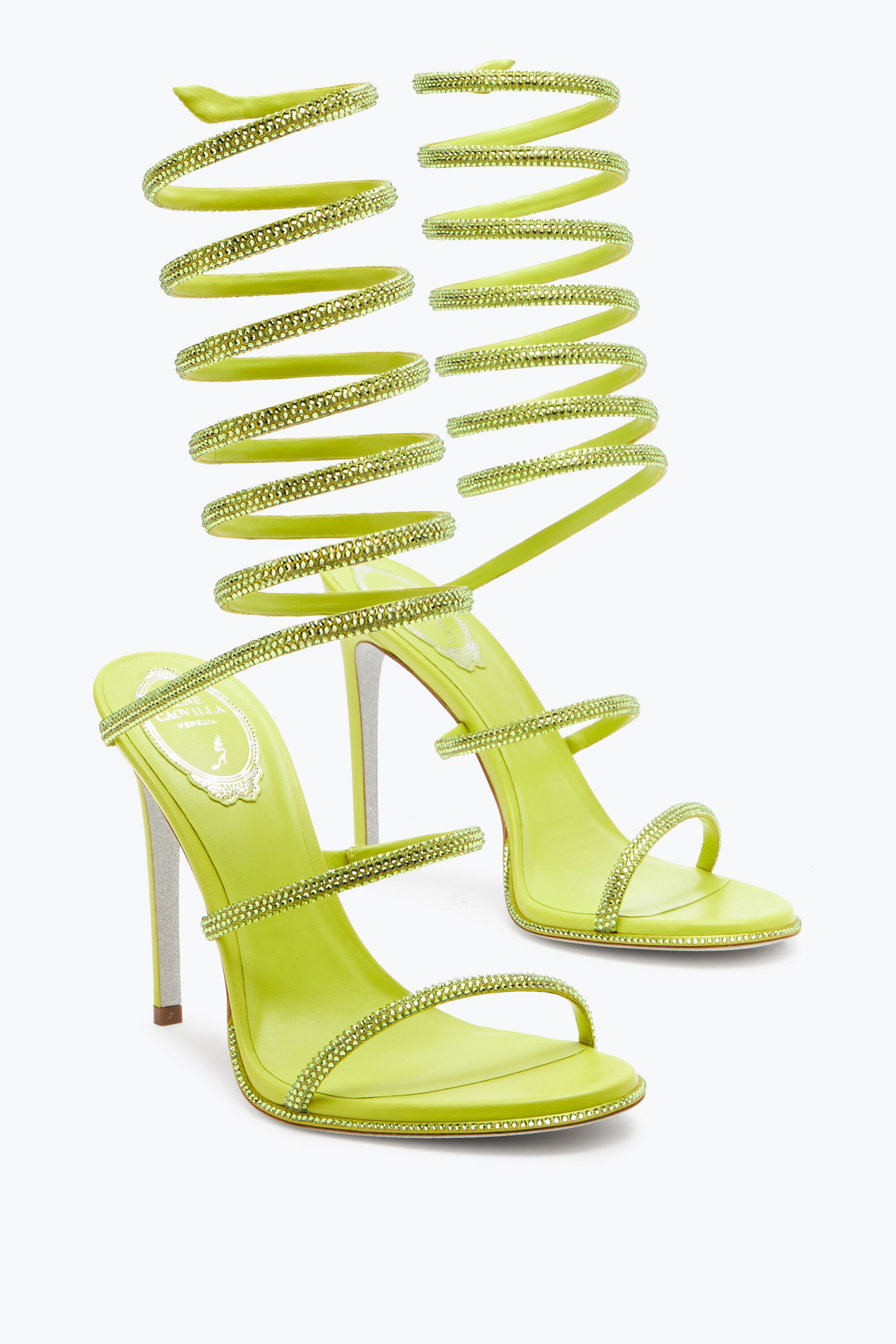 Jeweled Supercleo Yellow Sandal 105 Rene Caovilla