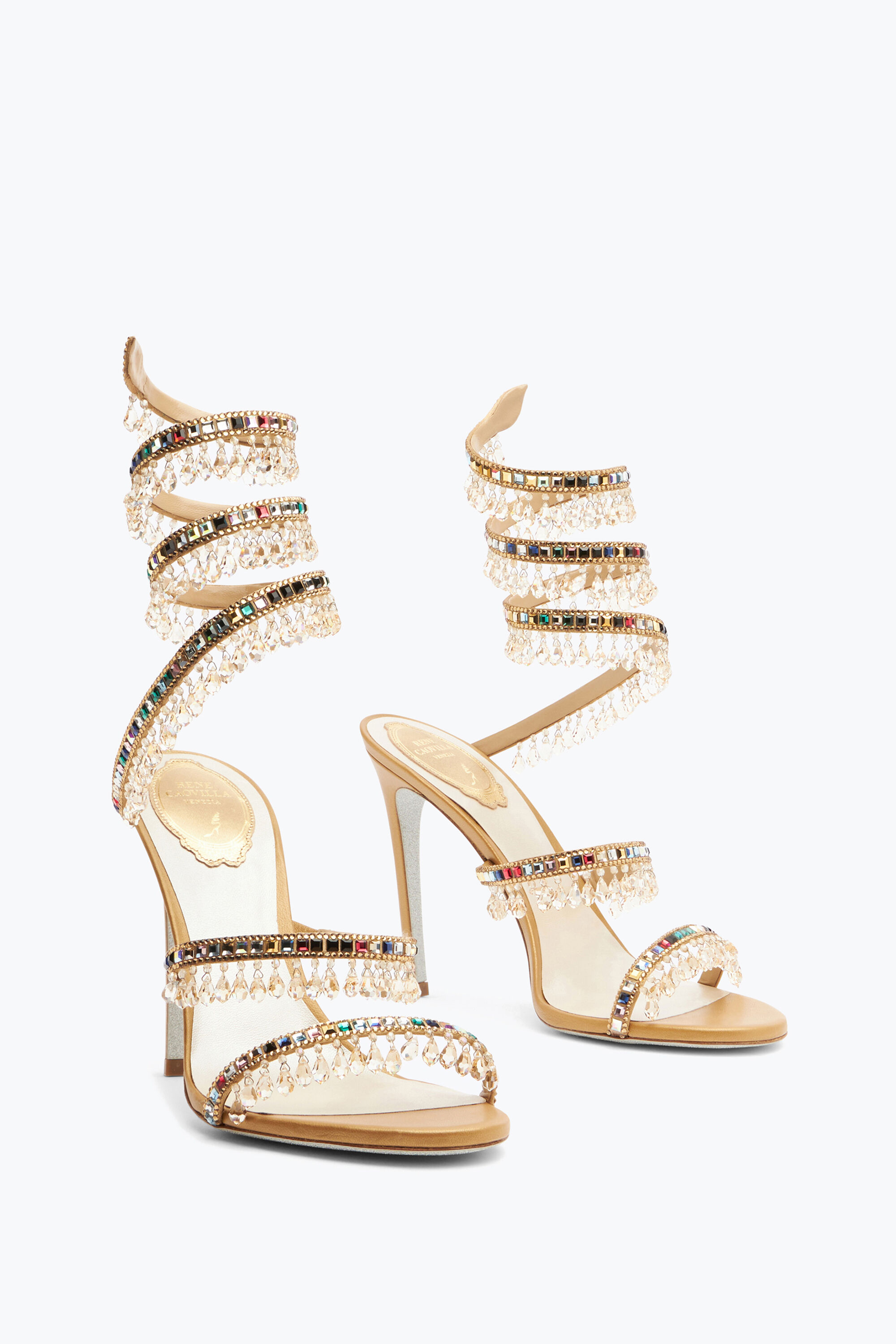 Rene caovilla gold shoes outlet
