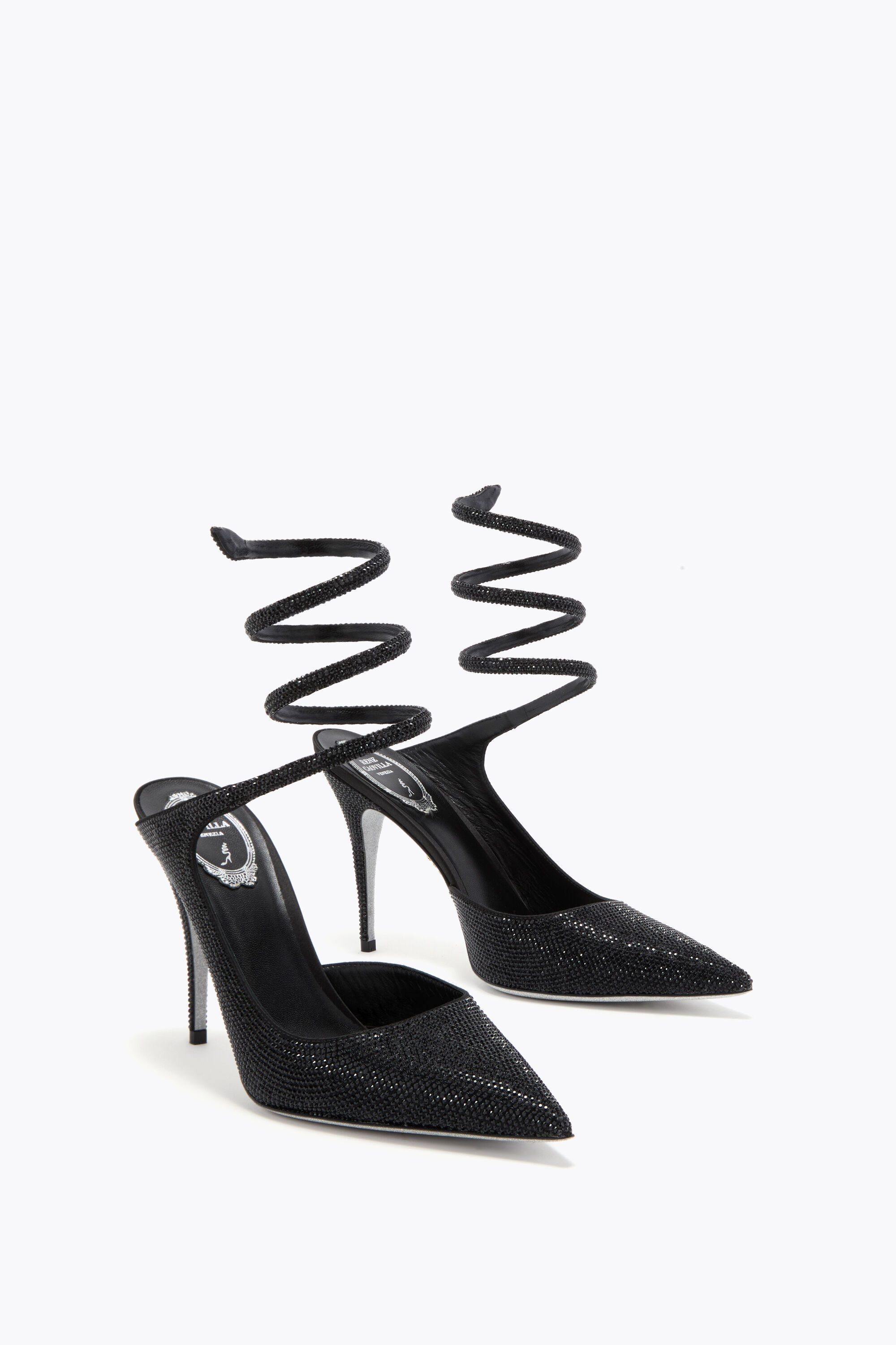 Jeweled CLEO BLACK PUMP 100 | Rene Caovilla®