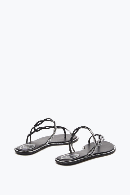 BRAID BLACK FLAT SANDAL 10 BRAID BLACK FLAT SANDAL 10