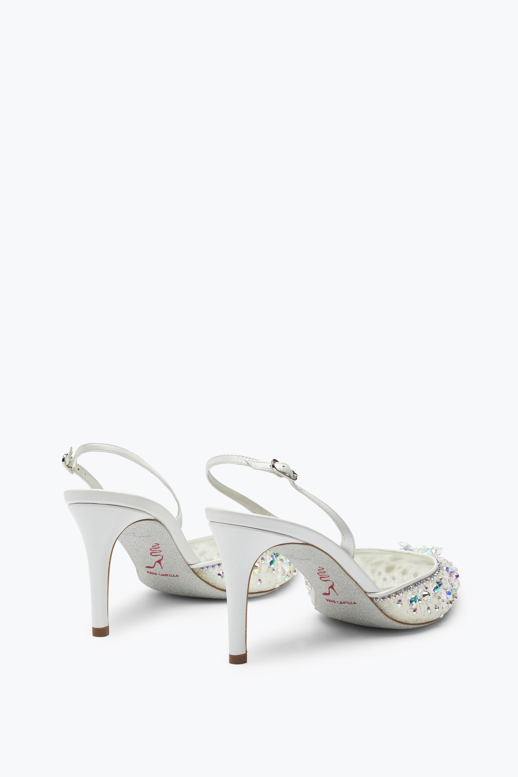 Jeweled White Slingbacks Cinderella 75 | Rene Caovilla®