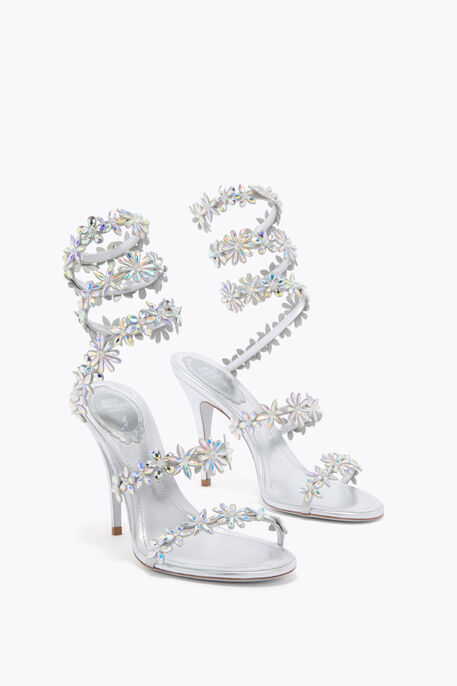 EVA METALLIC SILVER SANDAL 100