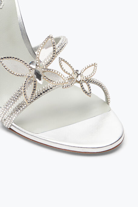 Margot Sandale 105 mit Schmetterlingen in verspiegeltem Grau