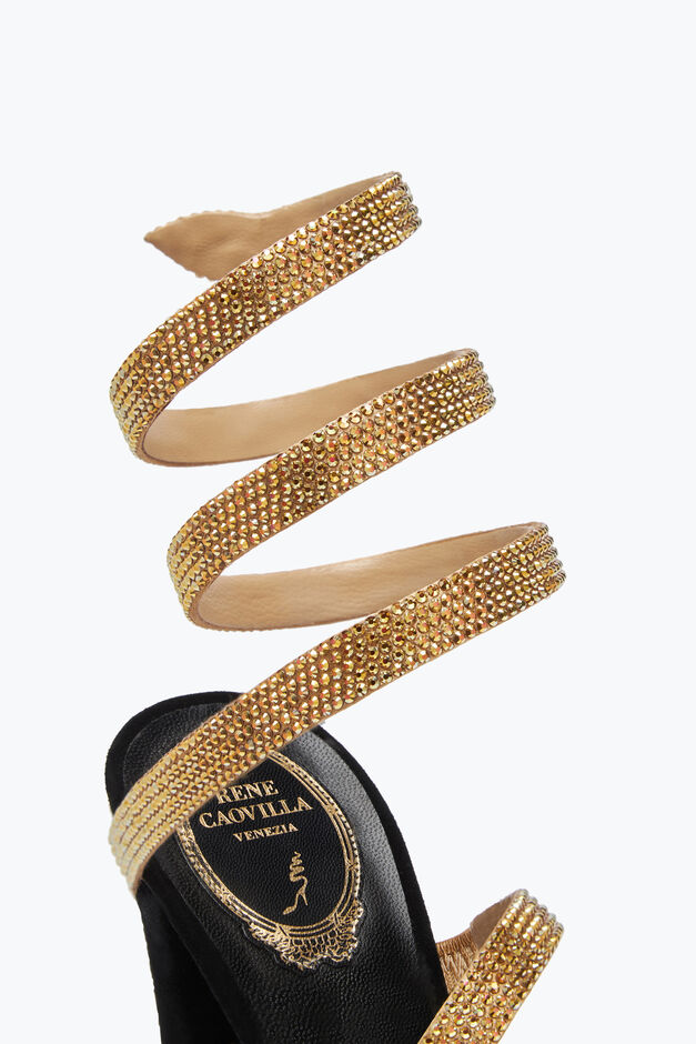 Margot Black And Gold Platform Sandal 130