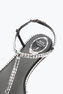 DIANA BLACK SANDAL WITH CRYSTAL BAGUETTE