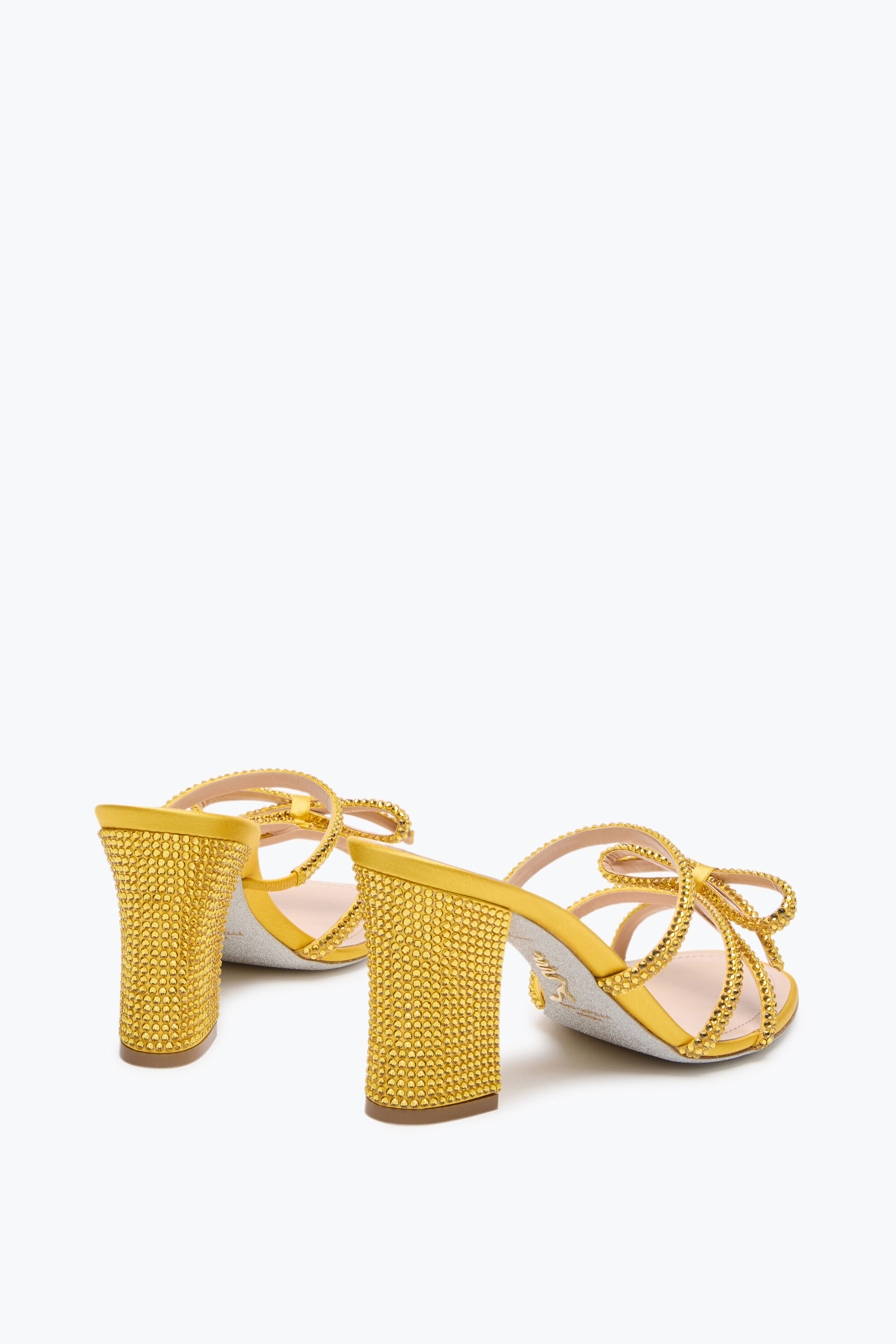 Jeweled NICOLE YELLOW SLIDER SANDAL 80 | Rene Caovilla®