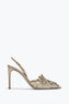 Goldfarbene, Dekorierte Slingpumps Veneziana