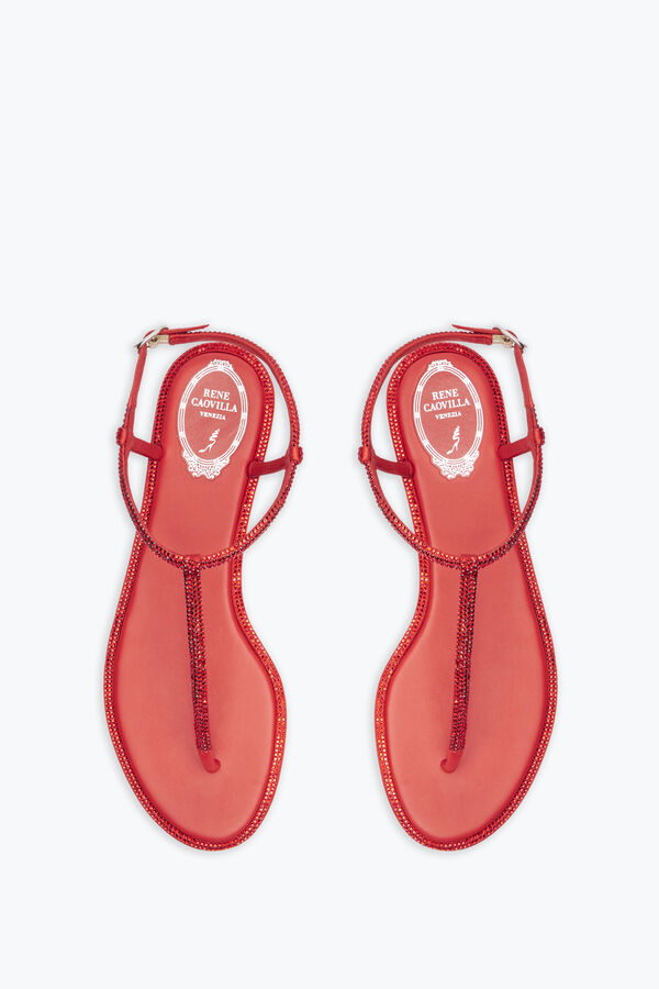Sandalo Diana Rosso Con Cristalli 10