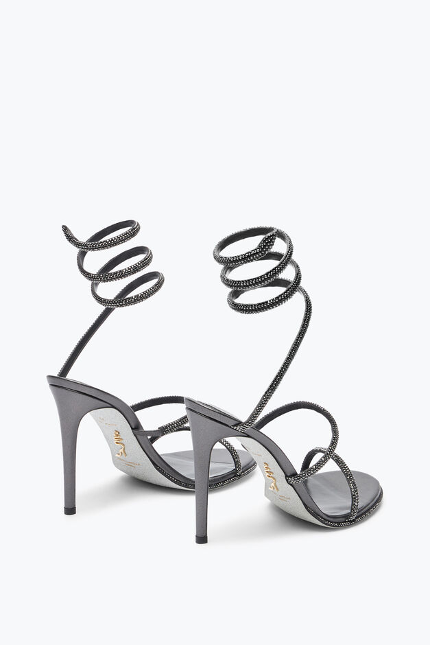 Cleo Anthracite Sandal With Crystals 105 Cleo Anthracite Sandal With Crystals 105