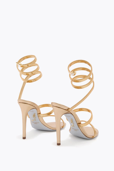 GOLD LAMB/GOLD METAL SNAKE SANDAL