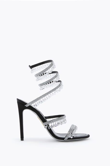 CHANDELIER BLACK AND SILVER SANDAL 105
