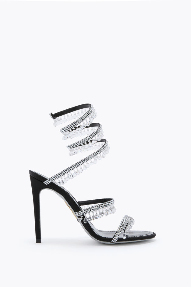 CHANDELIER BLACK AND SILVER SANDAL 105