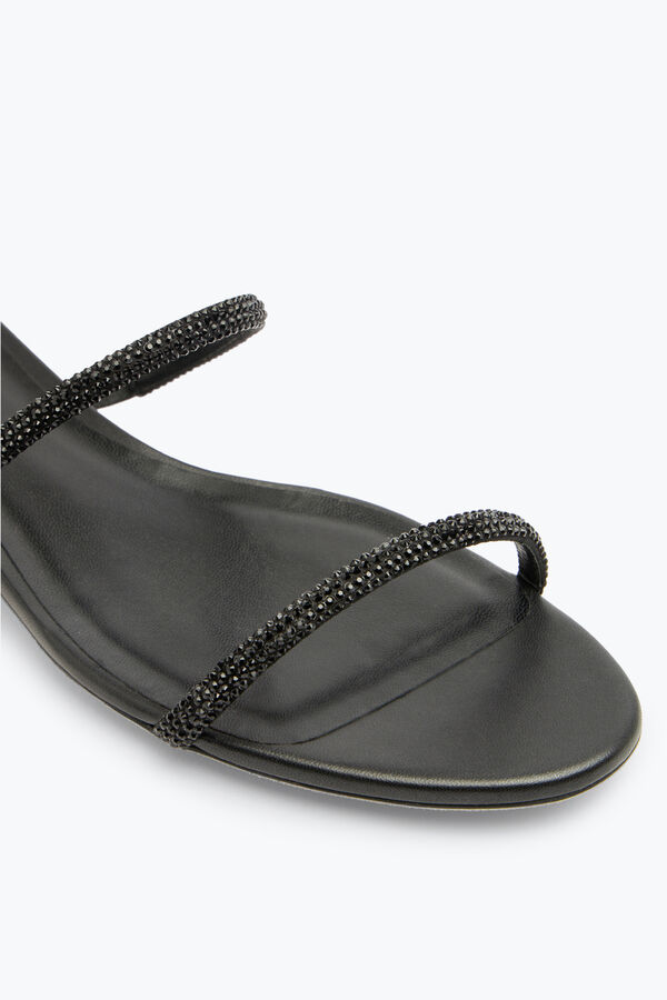Sandale Supercleo Noire Avec Cristaux 10