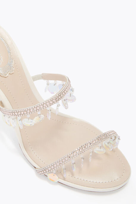 CHANDELIER NUDE MULE WITH OVERSIZED CRYSTAL DROPS 80 
