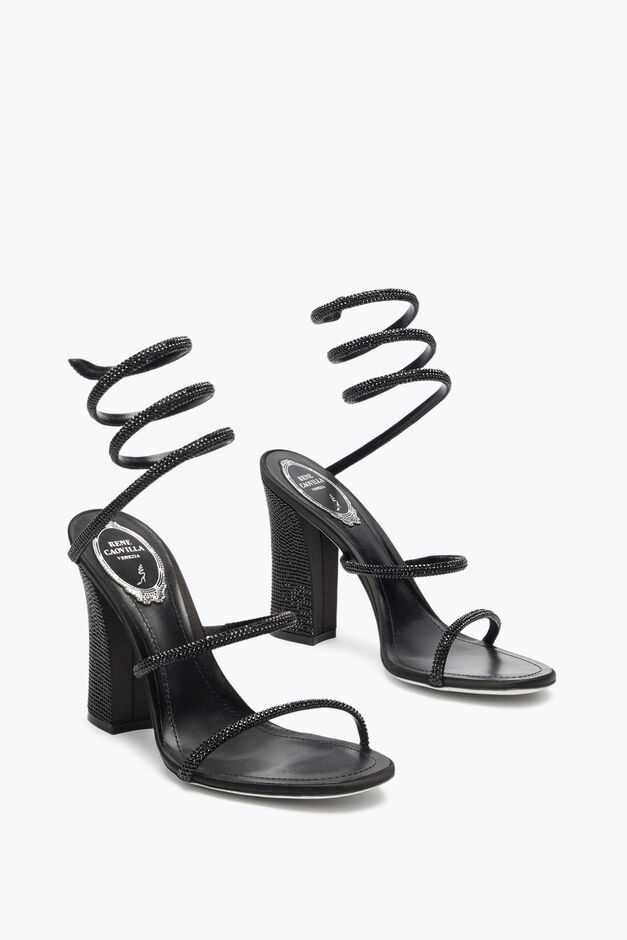CLEO TOTAL BLACK SANDAL WITH SOUL HEEL 105 CLEO TOTAL BLACK SANDAL WITH SOUL HEEL 105
