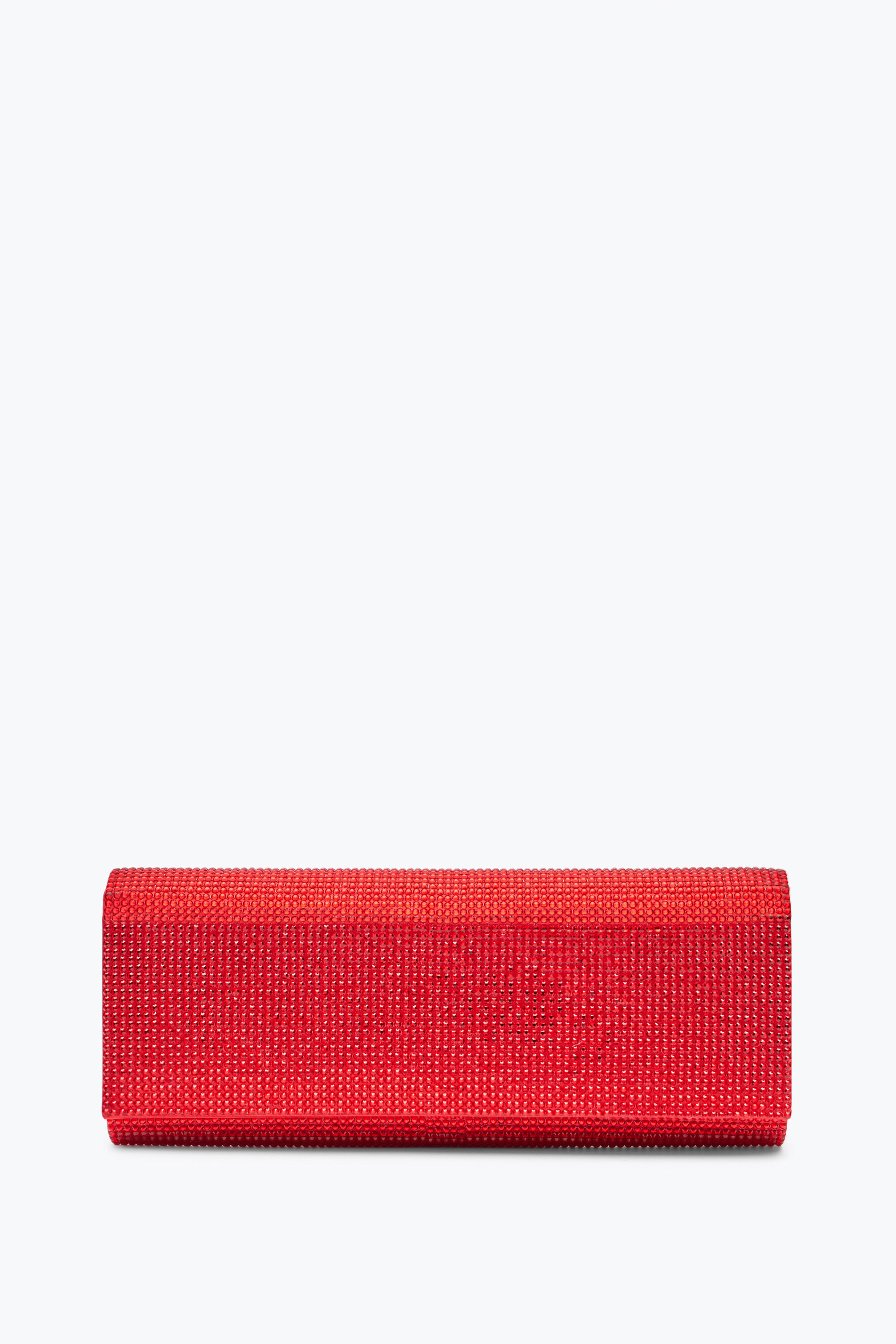 Jeweled Zafira Red Clutch With All-Over Crystals | Rene
