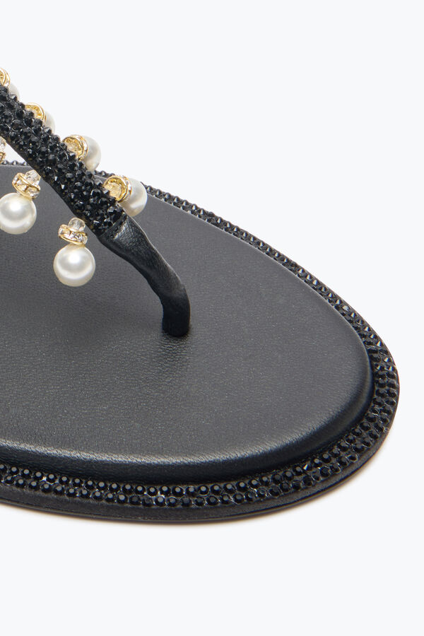 SANDALE DIANA NOIRE AVEC PERLES 10