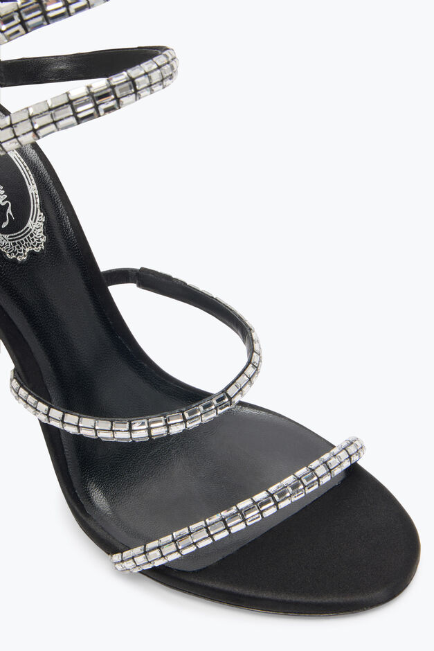 CLEO BLACK SANDAL WITH CRYSTAL BAGUETTE 105