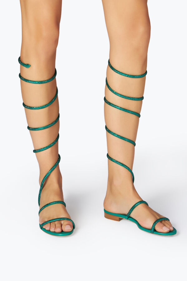 Supercleo Crystal Emerald Green Sandal 10