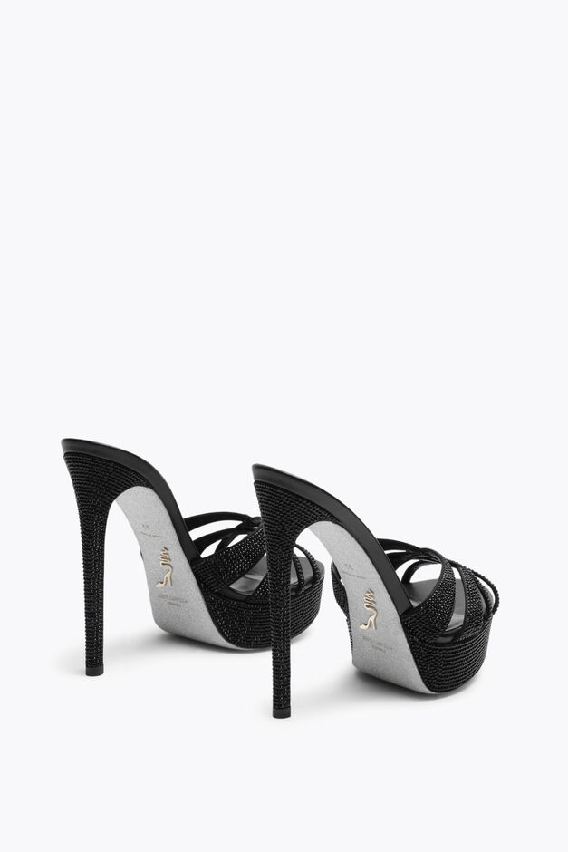 Dania Black Platform Slider Sandal 130 Dania Black Platform Slider Sandal 130
