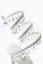 Chandelier Sandale 105 mit Mondlichtkristallen in Elfenbein