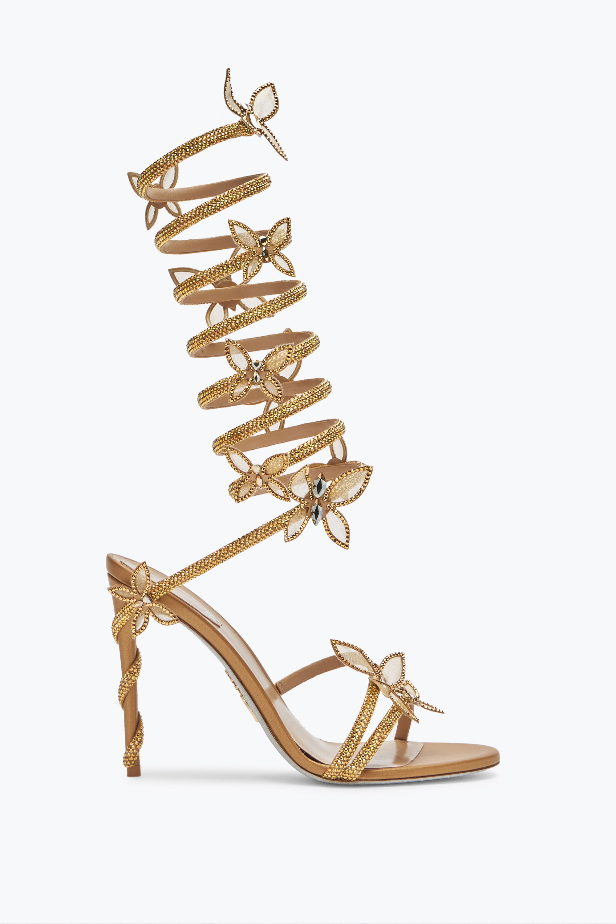 Jeweled Margot Butterfly Crystal Gold Sandal 105 Rene Caovilla