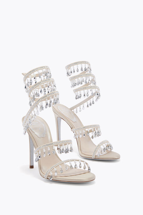 CHANDELIER BEIGE SANDAL WITH PEARLS 105