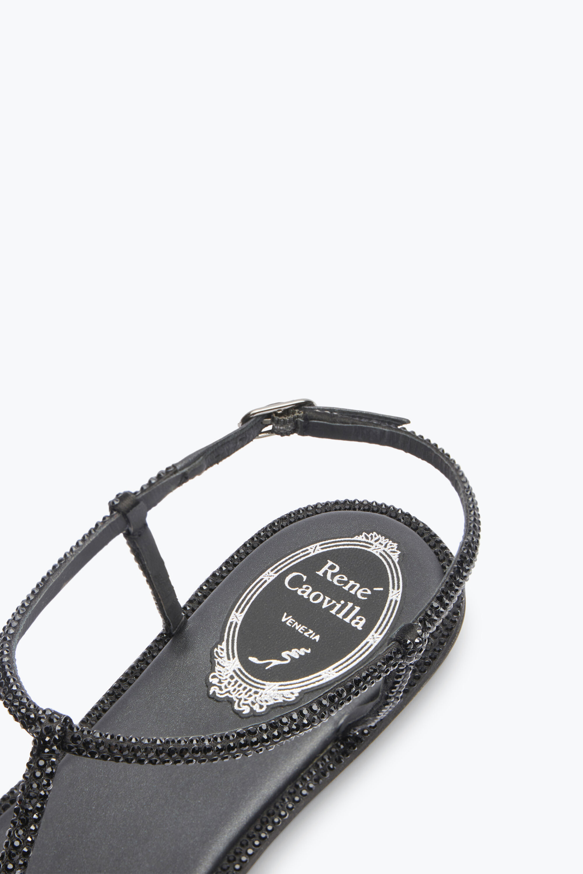 Rene caovilla black sandals discount