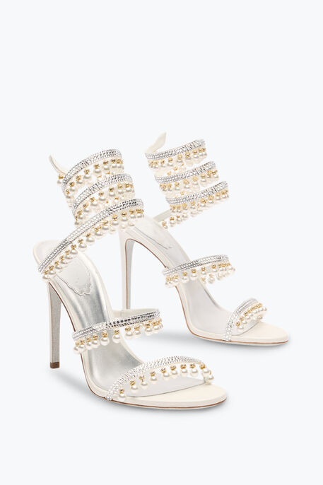 CHANDELIER IVORY SANDAL WITH PEARLS 105
