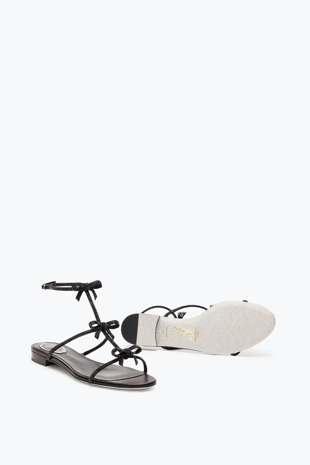 CATERINA BLACK FLAT SANDAL 10 CATERINA BLACK FLAT SANDAL 10