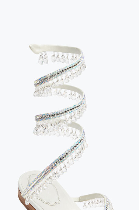 Sandalo Chandelier Avorio Con Cristalli 10 Sandalo Chandelier Avorio Con Cristalli 10