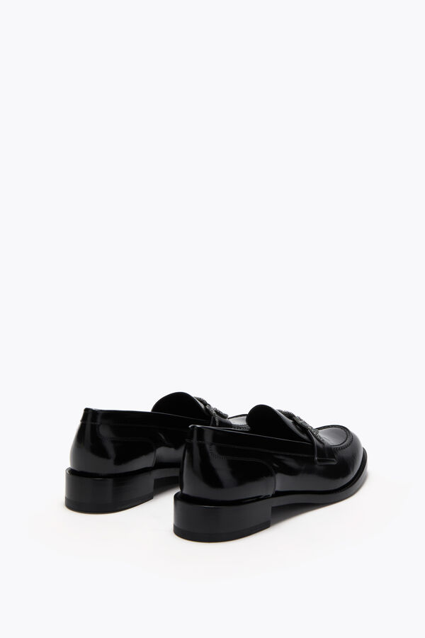 Mocassin Morgana Noir avec Cristal Mat Noir 20