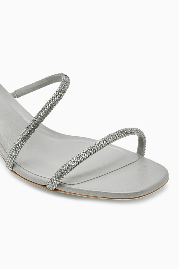 Sandalo Cleo Grigio Con Cristalli 35