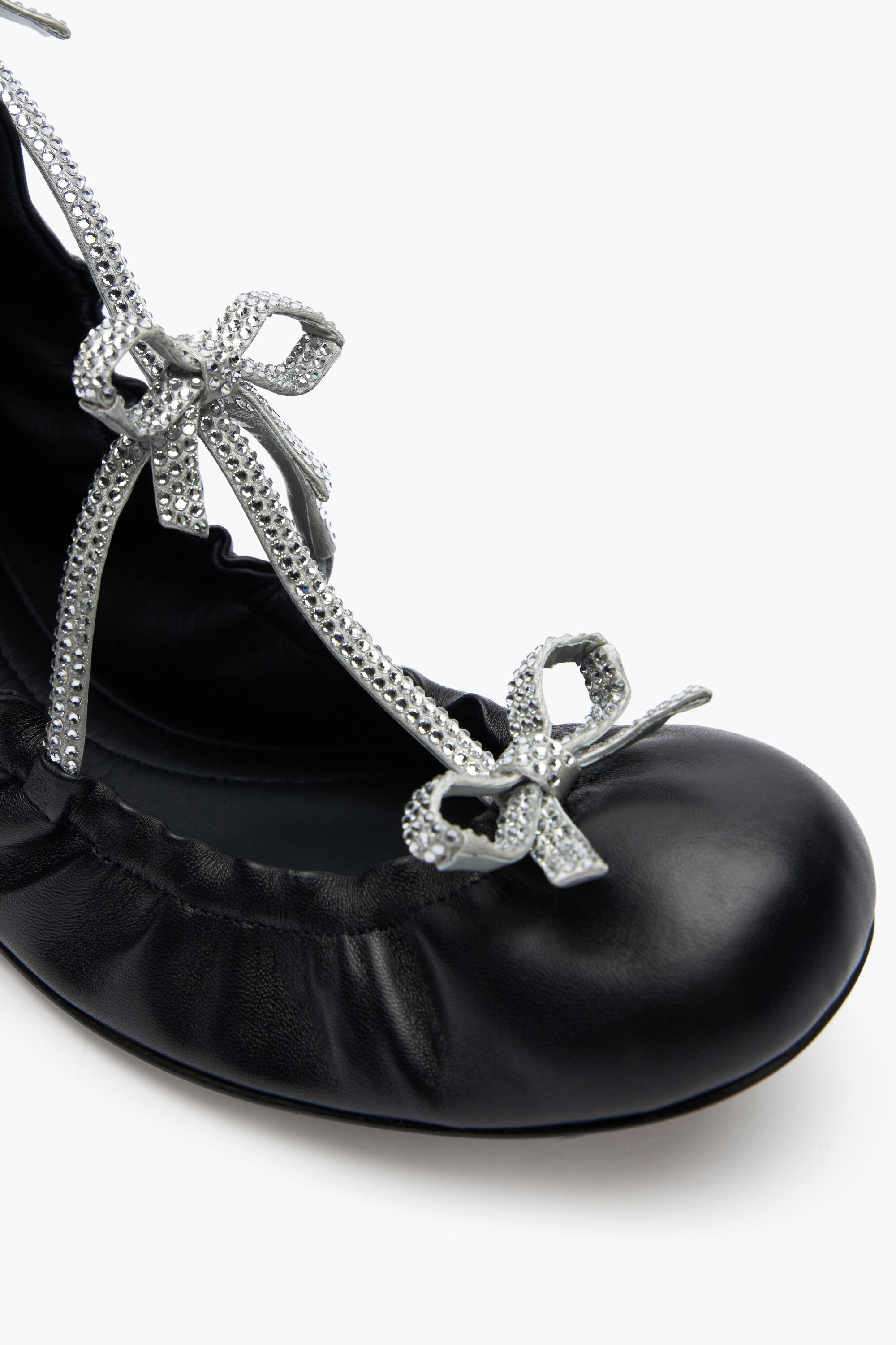 Jeweled Caterina Black And Silver Ballerina 10 Rene Caovilla