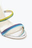 Rainbow 彩色水晶装饰银色凉鞋 105