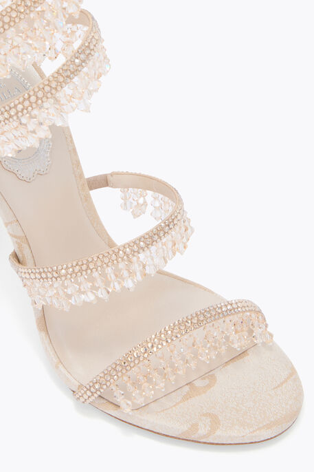 CHANDELIER SANDAL IN CHAMPAGNE DAMASK 105