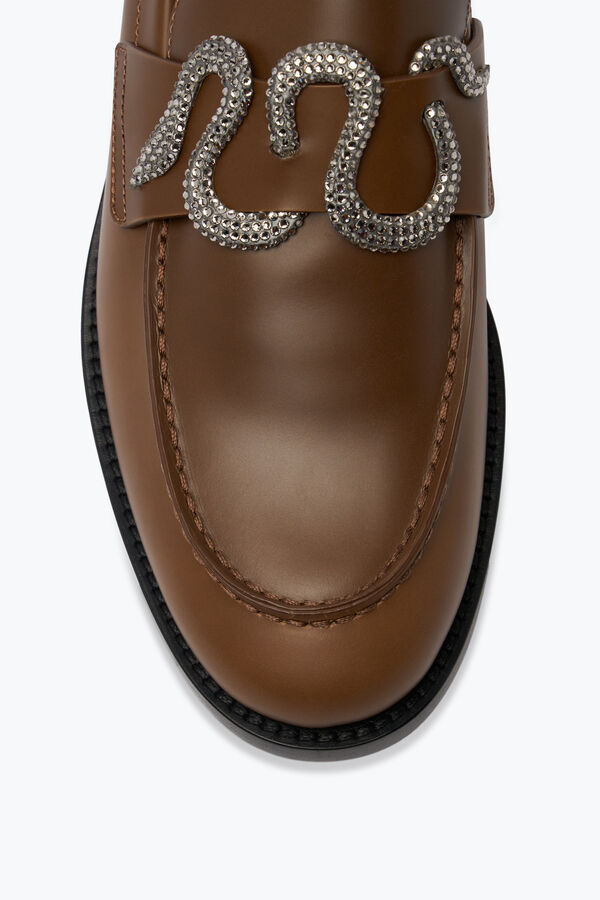 Morgana Brown Loafer With Silver Crystal 20