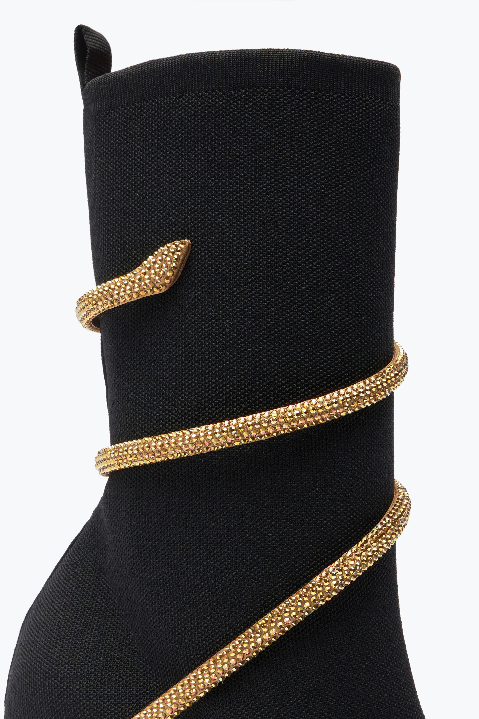 Jeweled Margot Black And Gold Ankle Boot 105 | Rene Caovilla®
