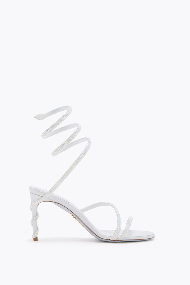 MARGOT IVORY SATIN-LAMB/C.TRANMISSION STRA SANDAL