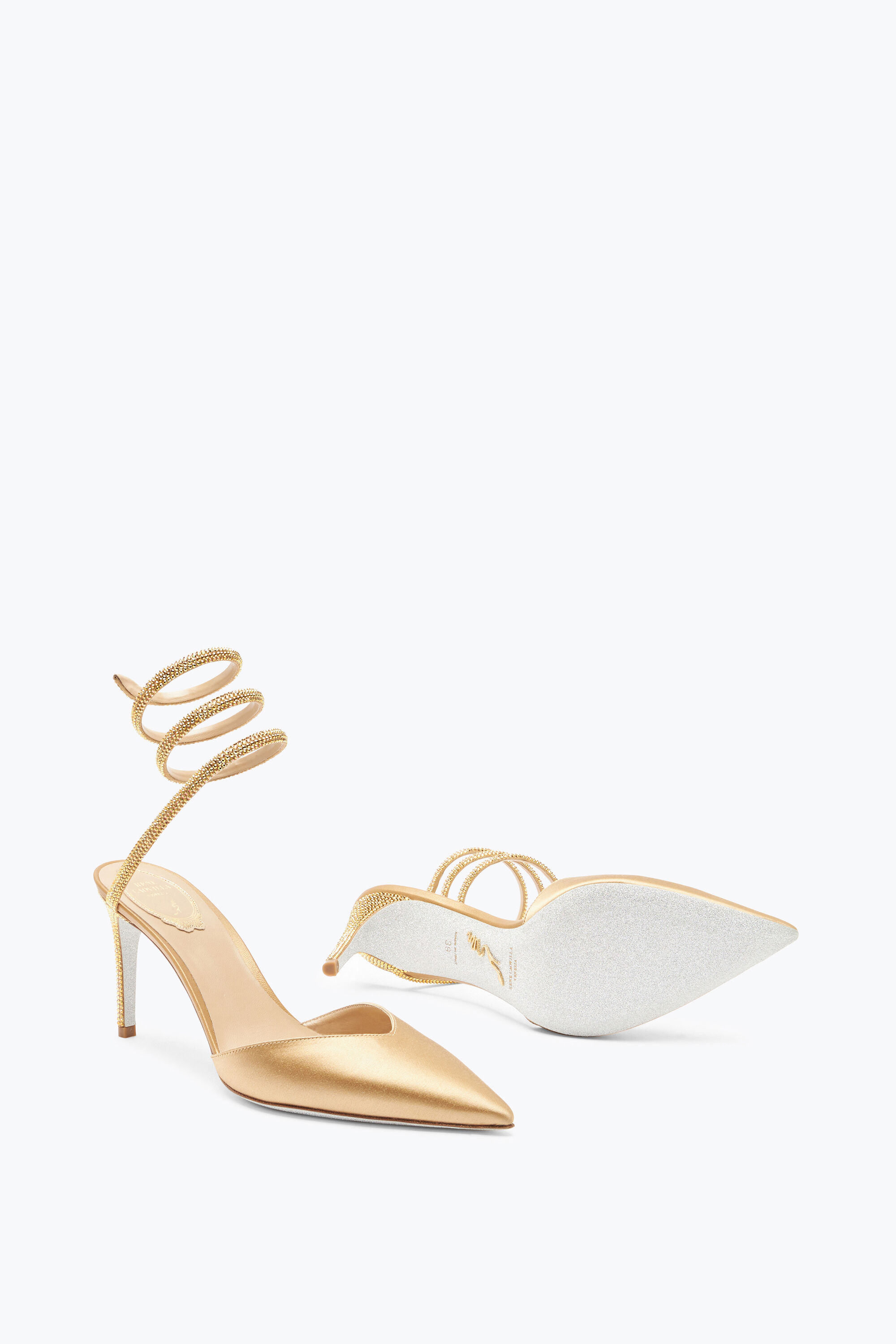 Jeweled Cleo Champagne Pump 80 | Rene Caovilla®