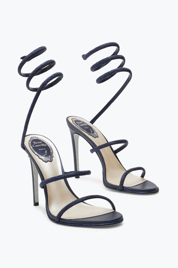 Sandale Bleu Fonc&eacute; Avec Cristaux Cleo 105