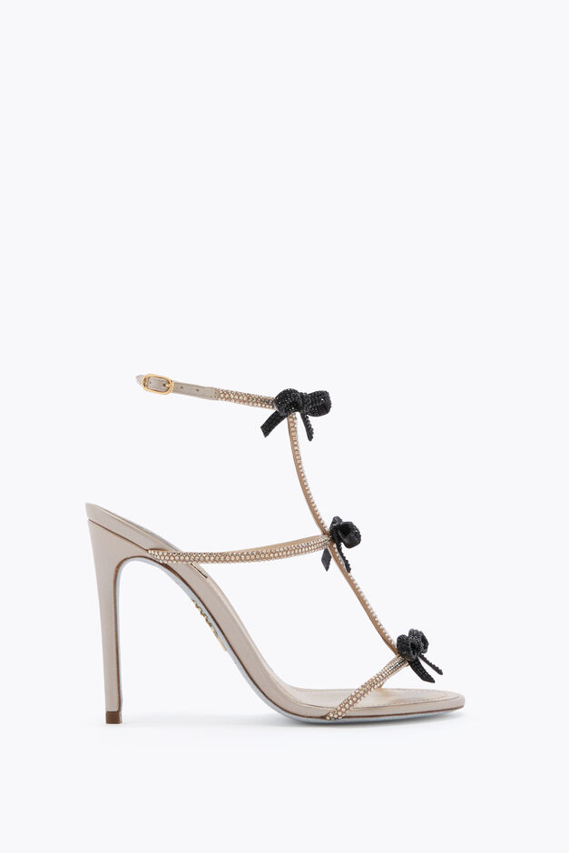 CATERINA BEIGE SATIN/GOLDEN SHADOW-JET STRAS SANDAL