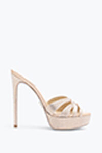 Dania Champagne Platform Slider Sandal 130
