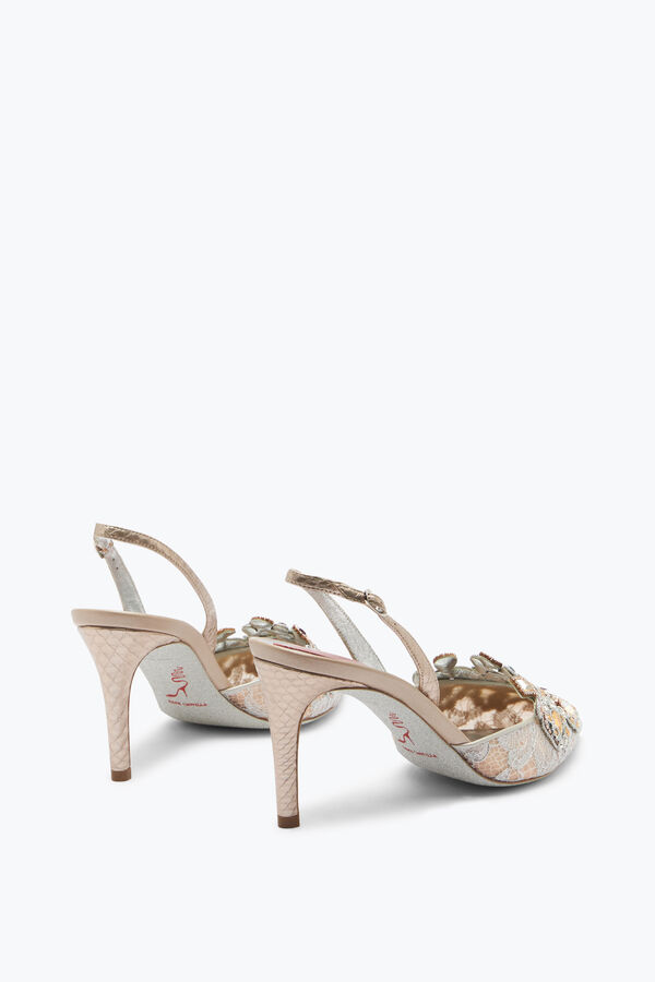 Slingback Gioiello In Pizzo Veneziana 75